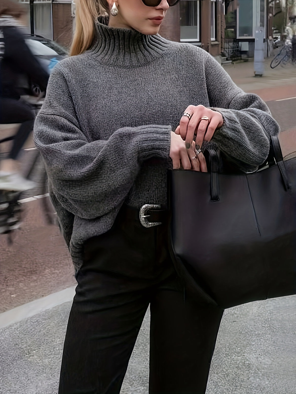 Oversized High Neck Sweater