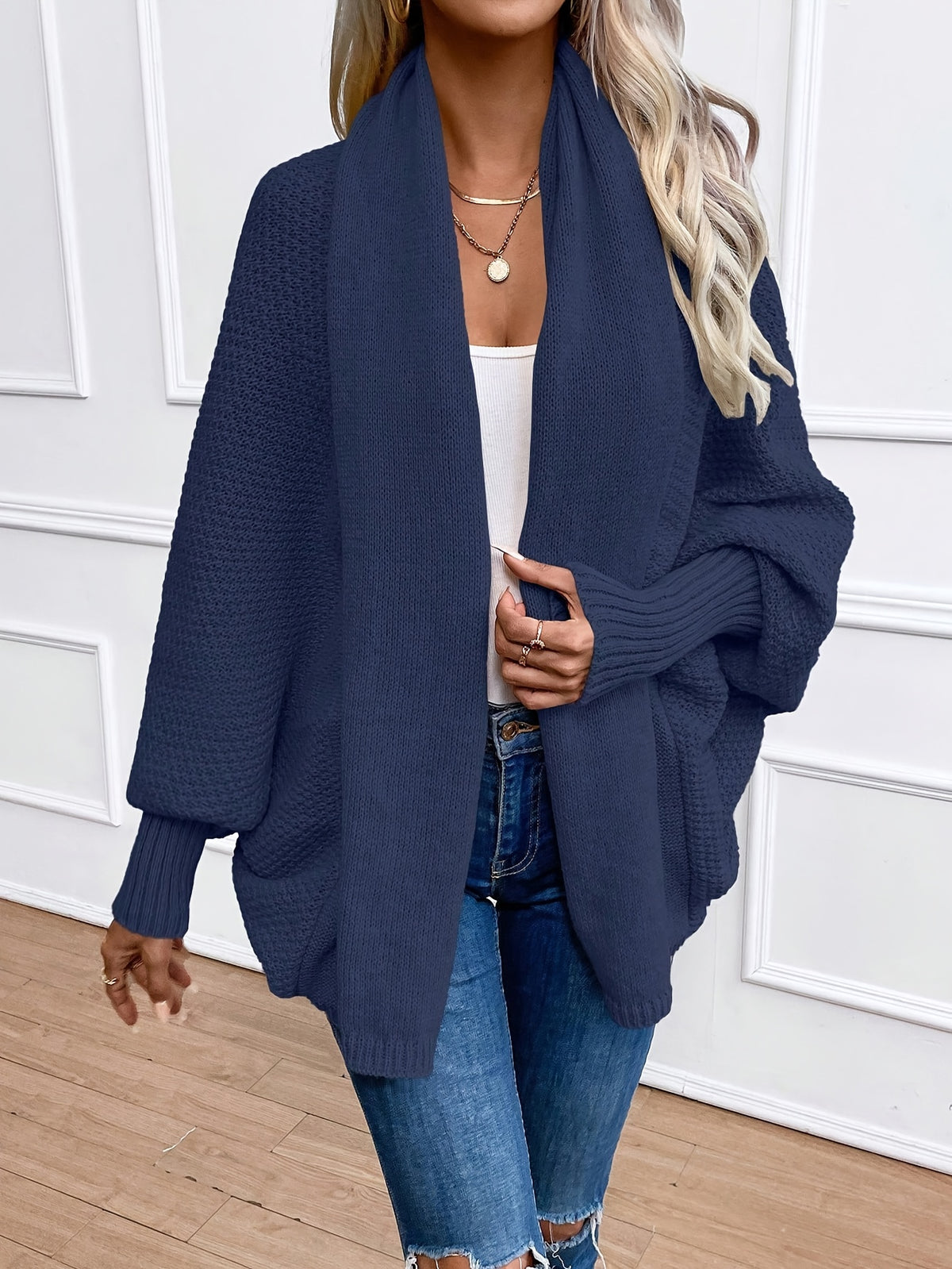 Shawl Collar Batwing Cocoon Cardigan