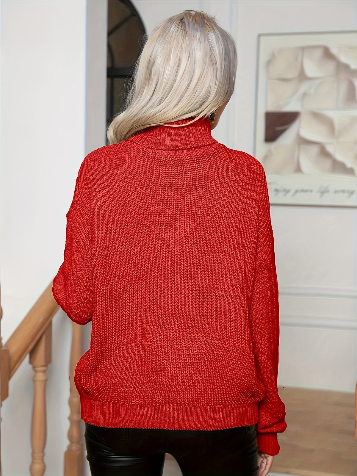 Cable Knit Turtleneck Sweater