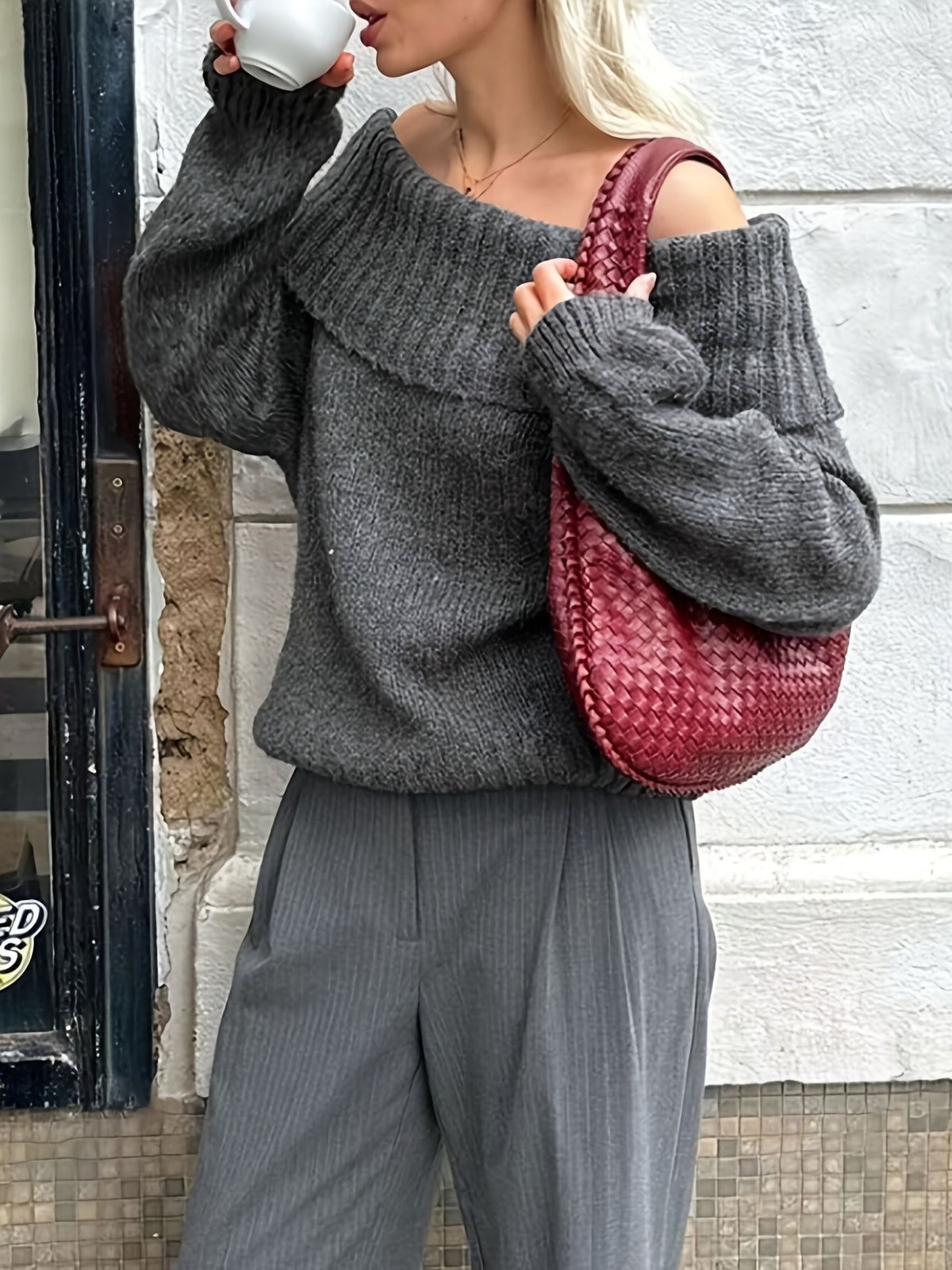 Chunky Knit Off Shoulder Sweater
