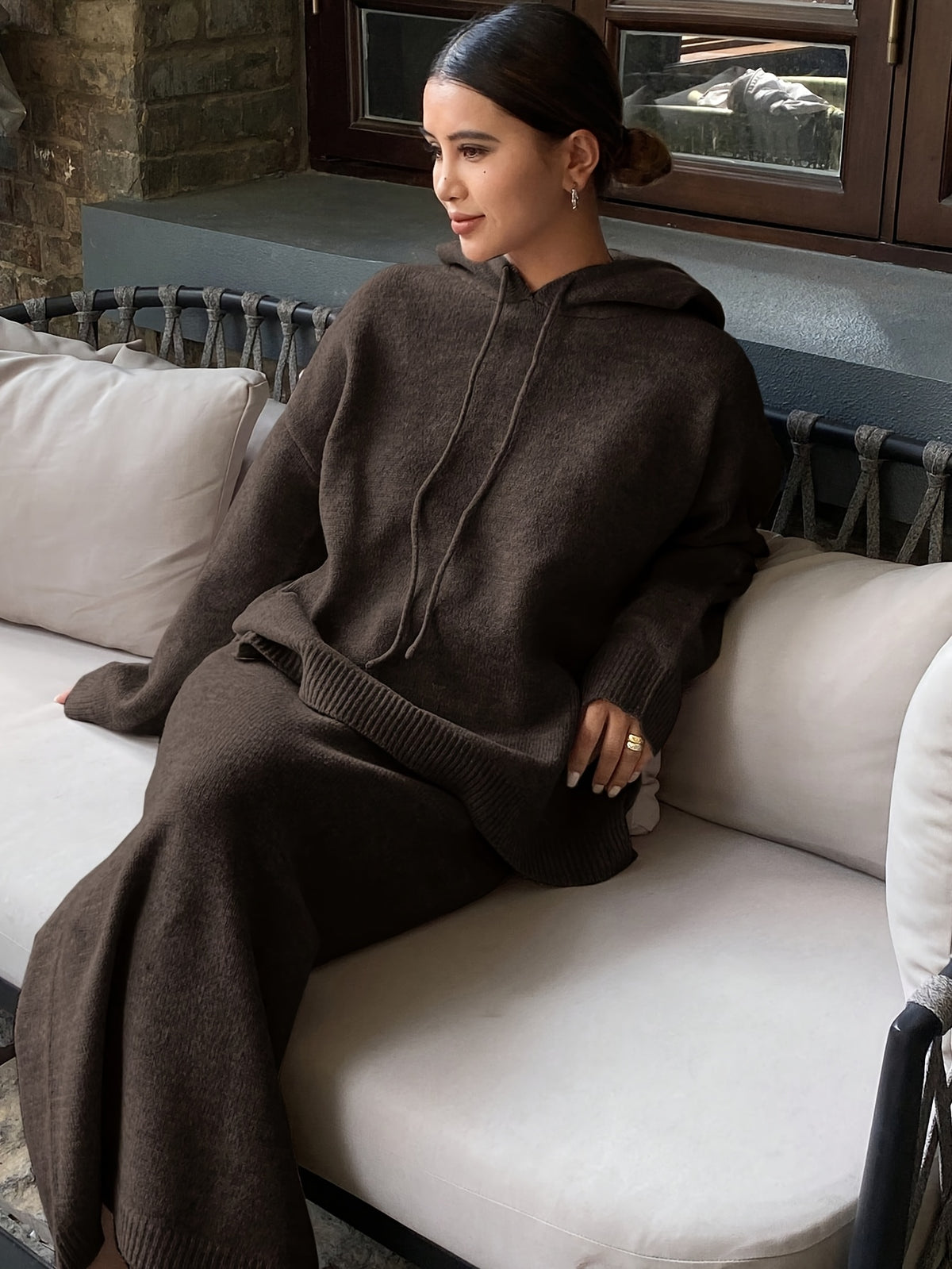 Hooded Sweater & Maxi Skirt Set