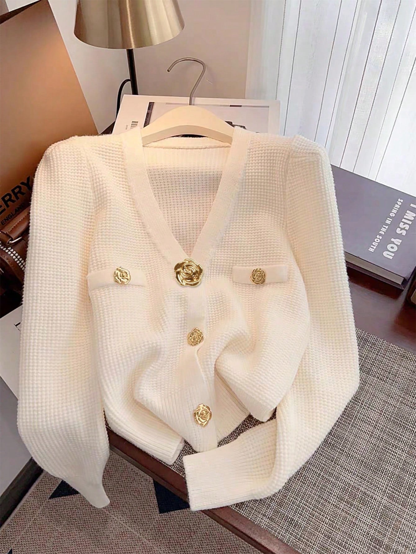 Button Front Peplum Knit Vest