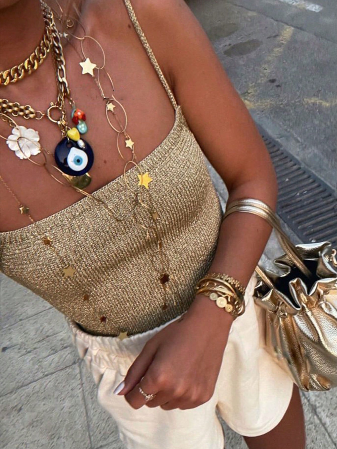 Embellished Camisole Knit Vest