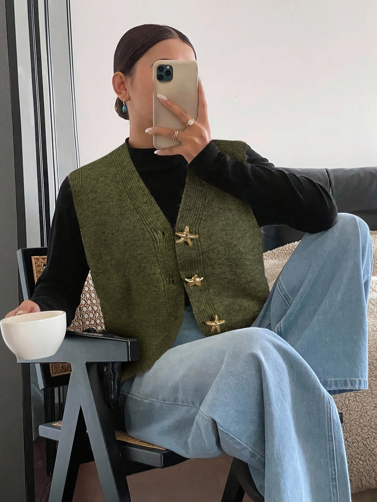 Starfish Button Sweater Vest