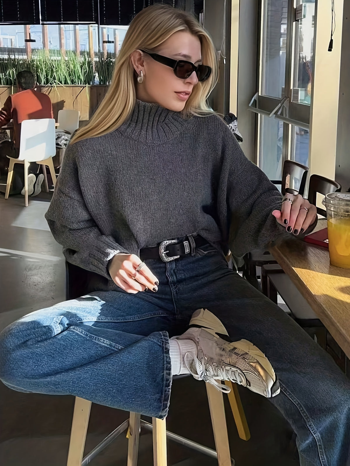 Oversized High Neck Sweater