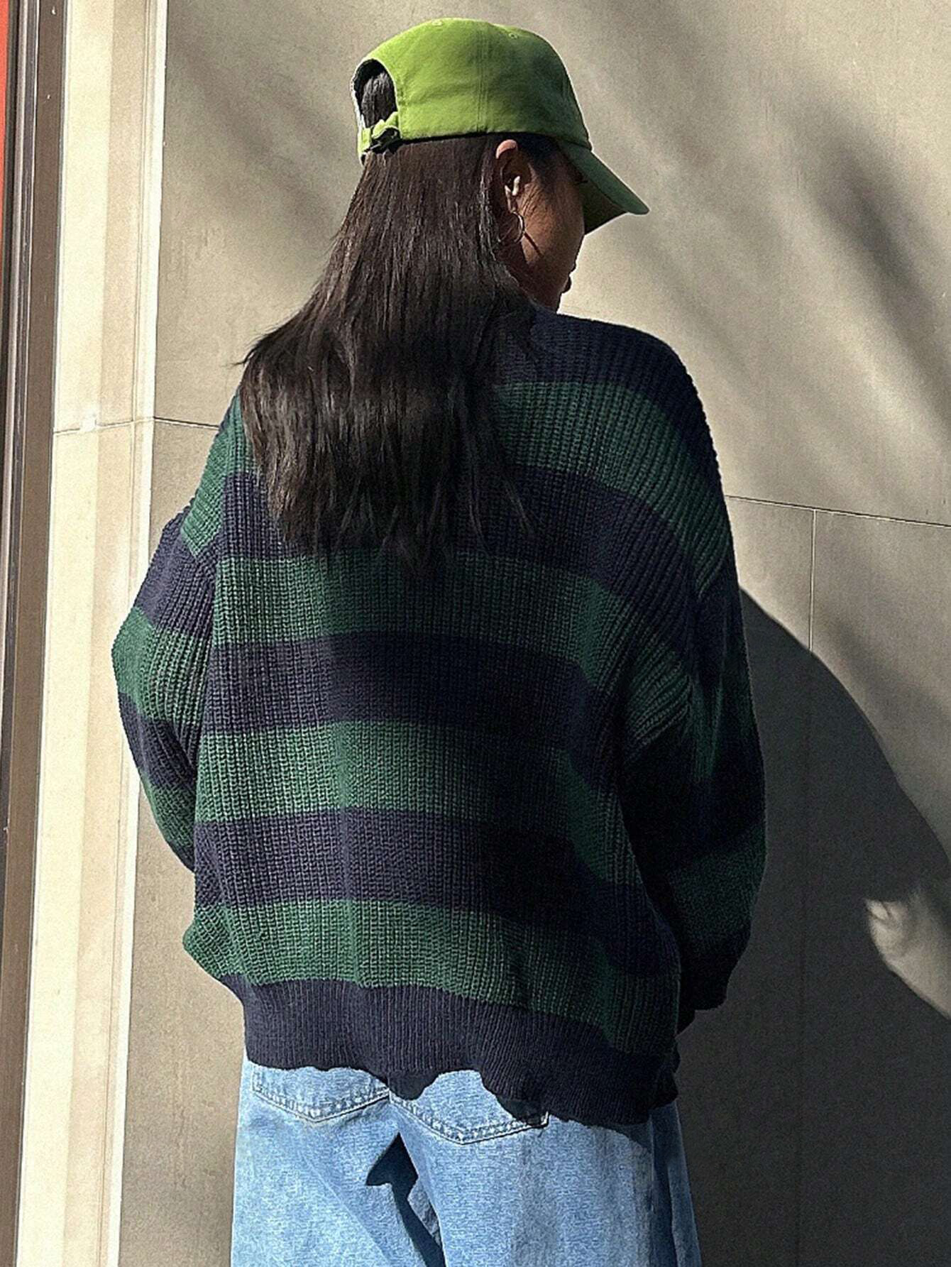 JOYSONS striped cropped knit sweater