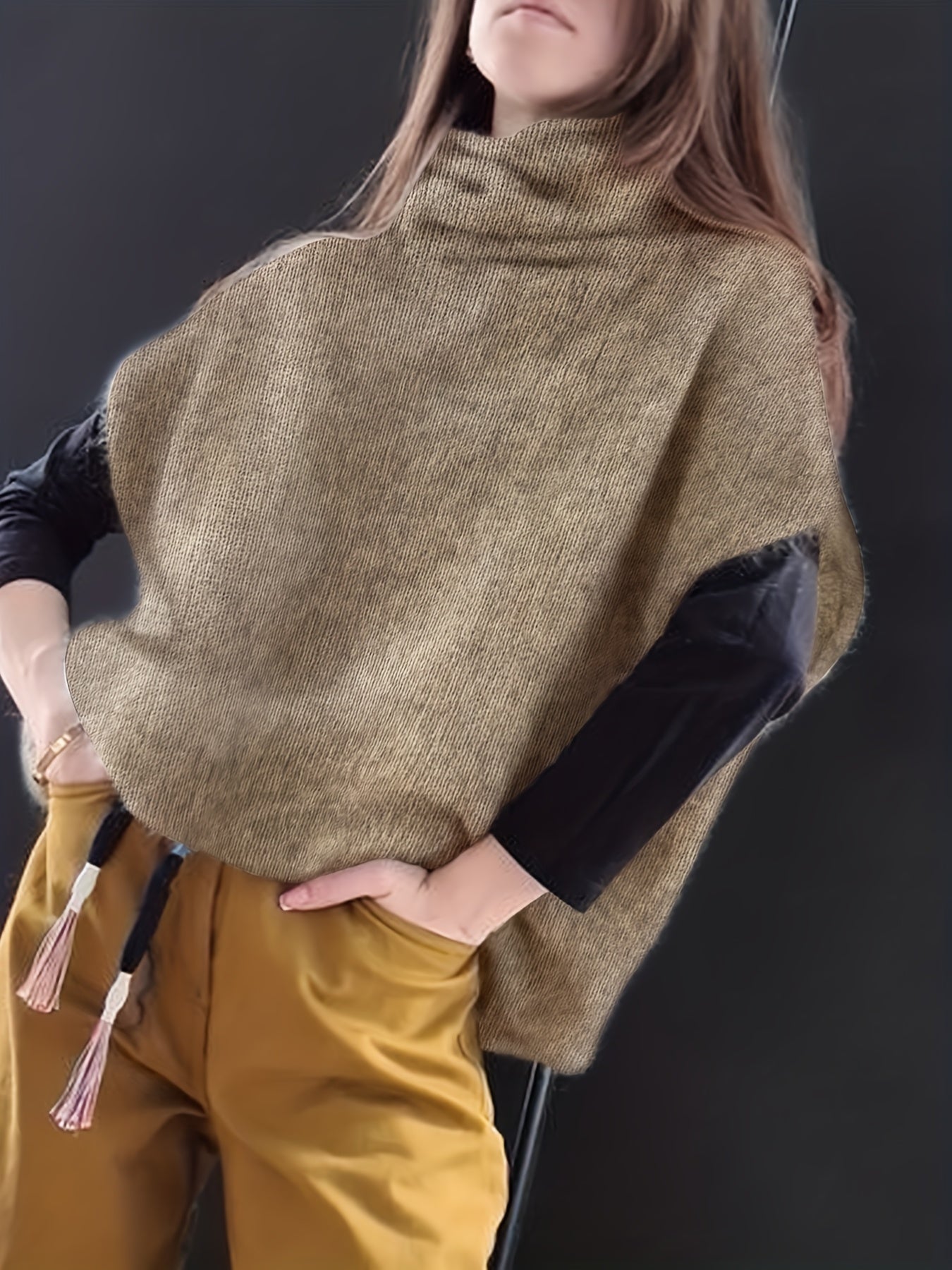 Asymmetric Fuzzy Knit Vest