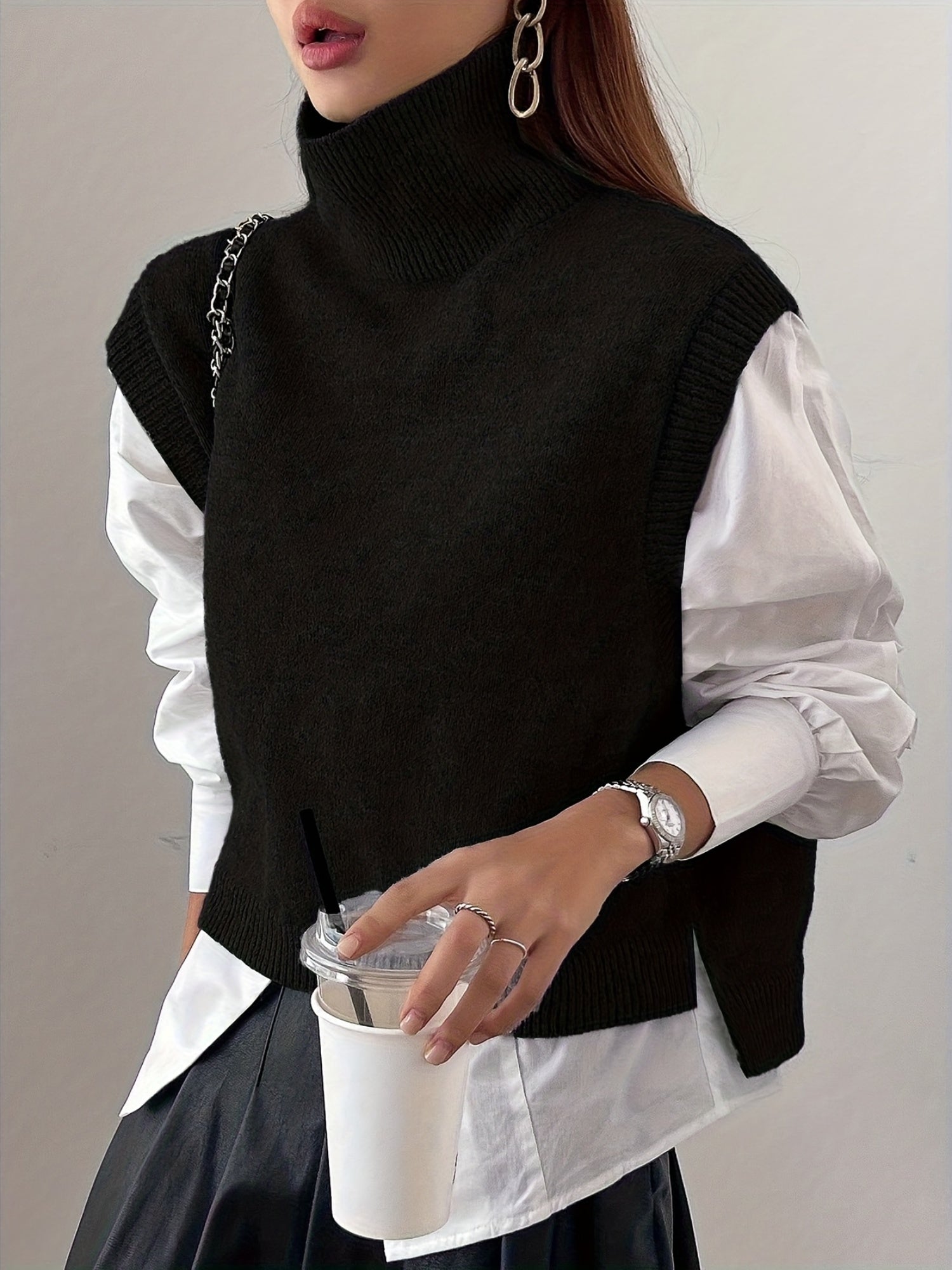 Women’s Asymmetric Mock Neck Sweater