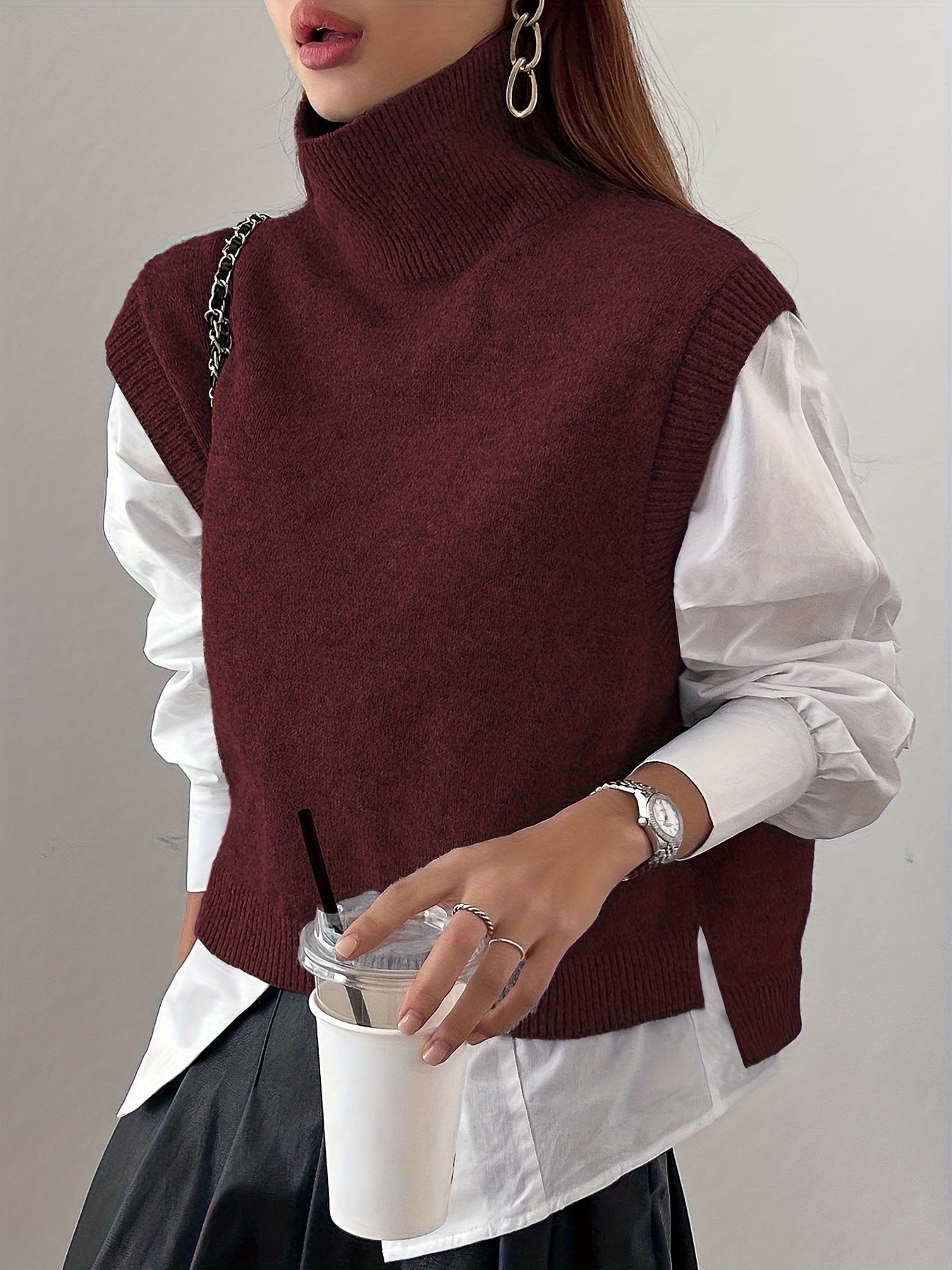 Women’s Asymmetric Mock Neck Sweater