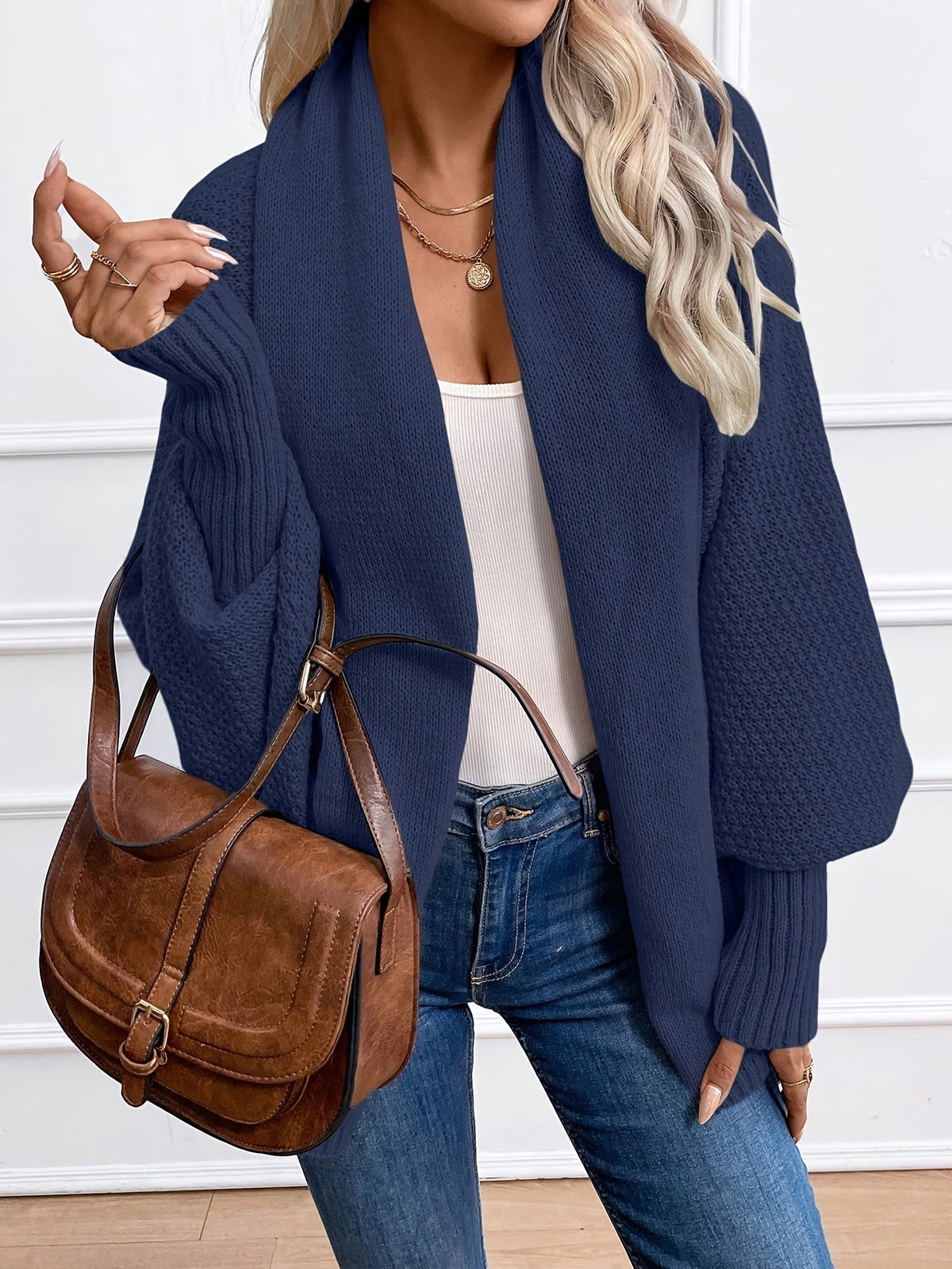 Shawl Collar Batwing Cocoon Cardigan