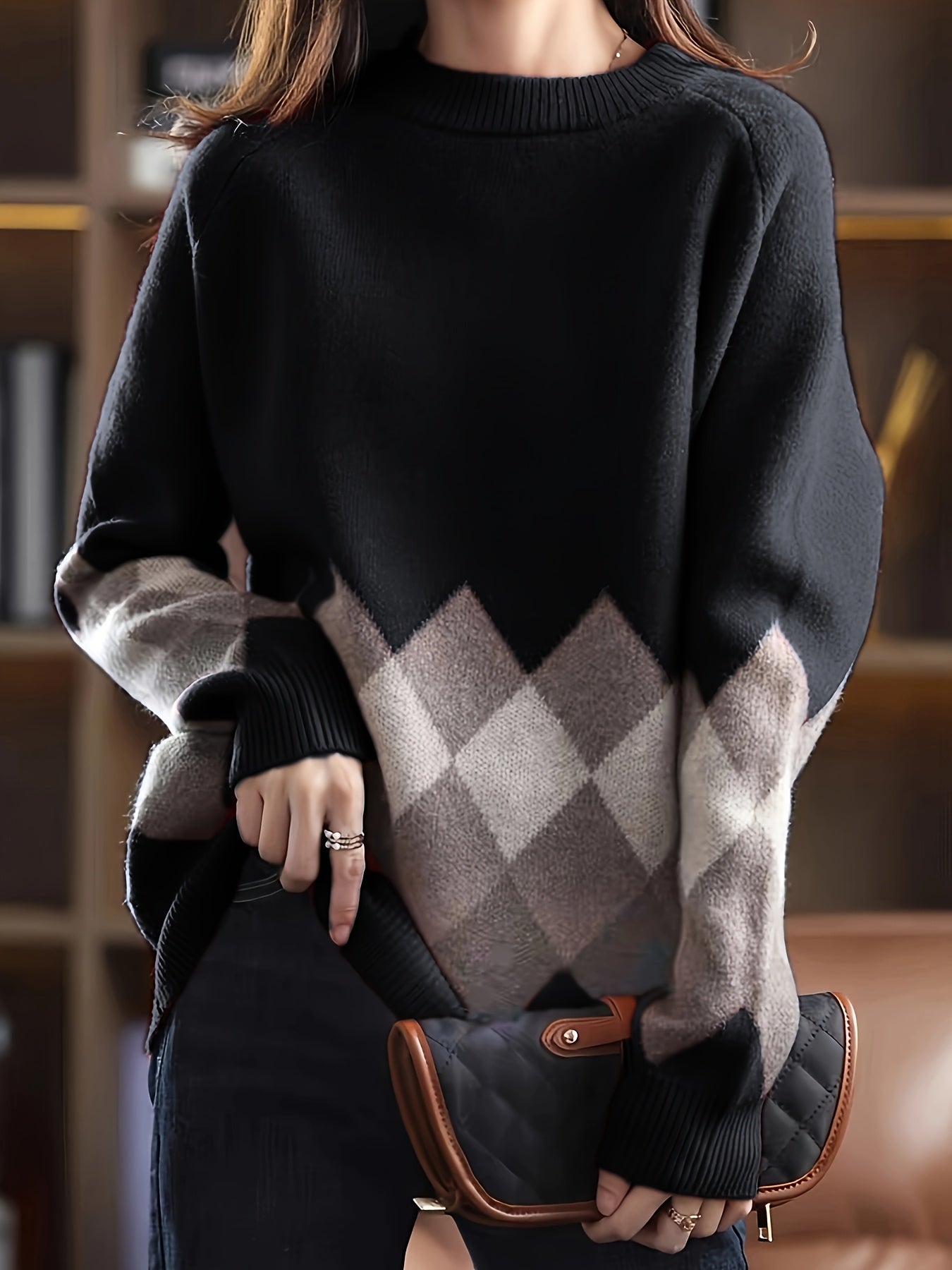 Argyle Color Block Sweater