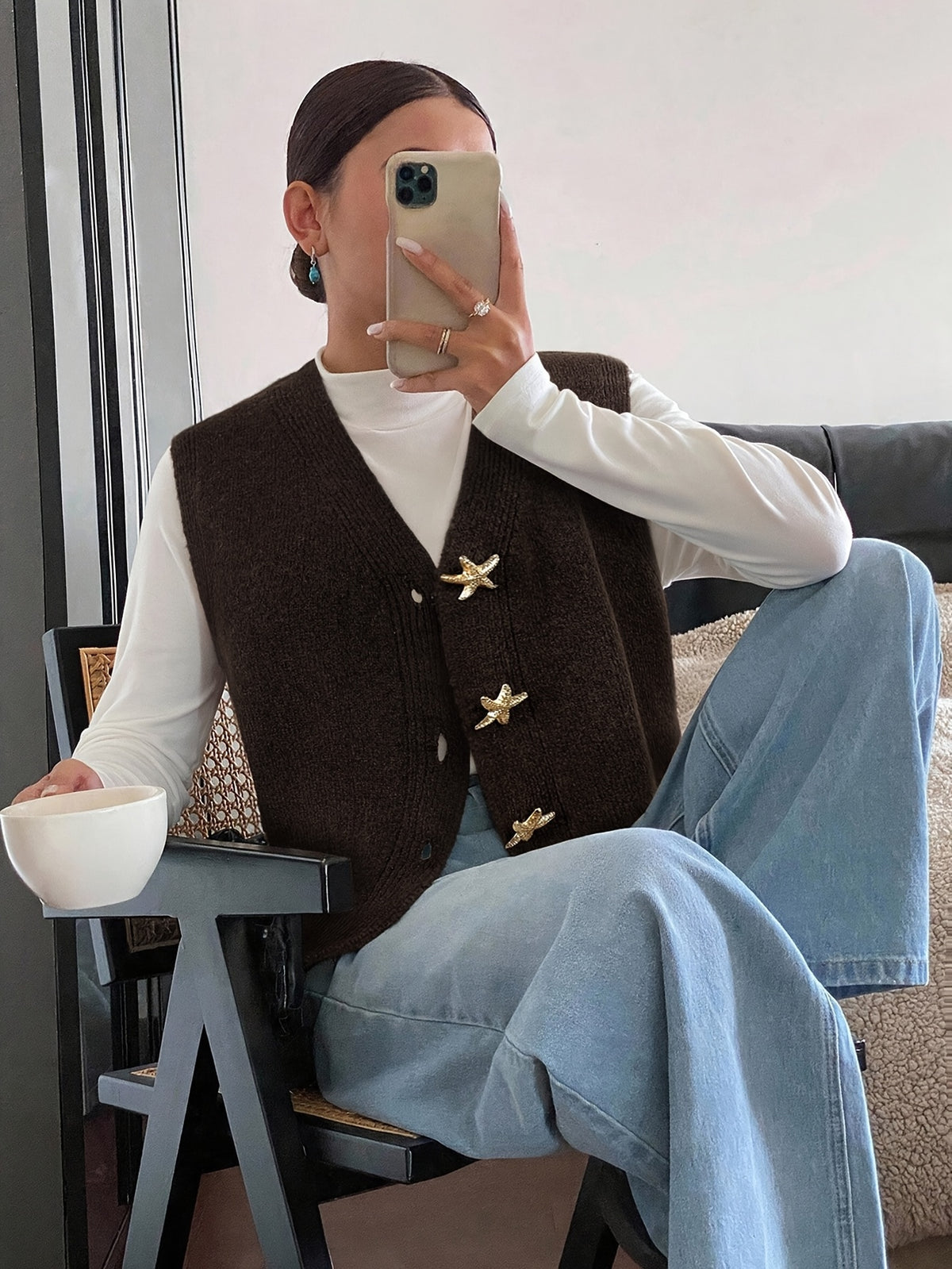 Starfish Button Sweater Vest