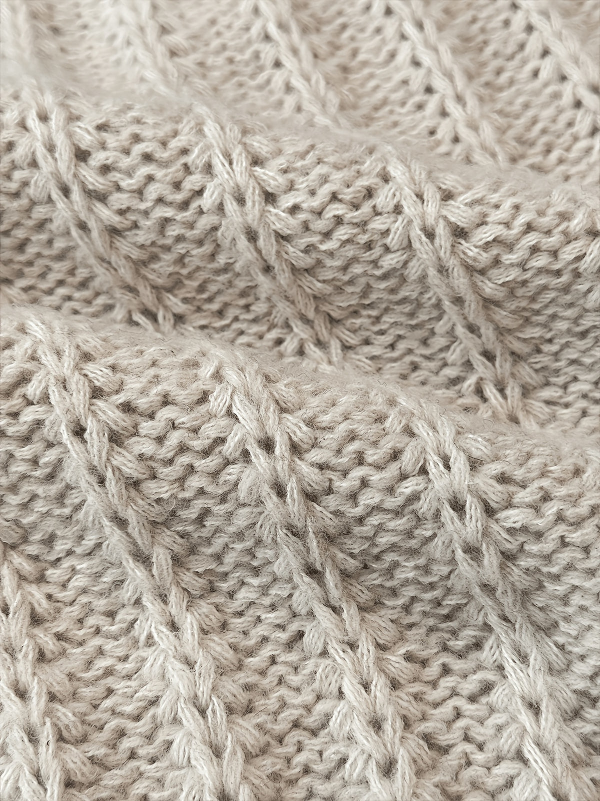 Textured V-Neck Relaxed Sweater - JOYSONS