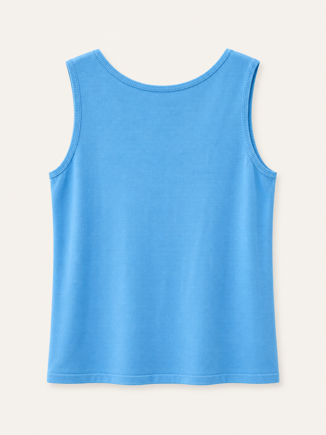 Sky Blue cotton-cashmere v-neck tank back