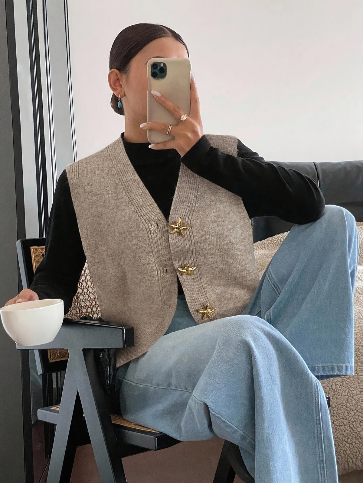Starfish Button Sweater Vest