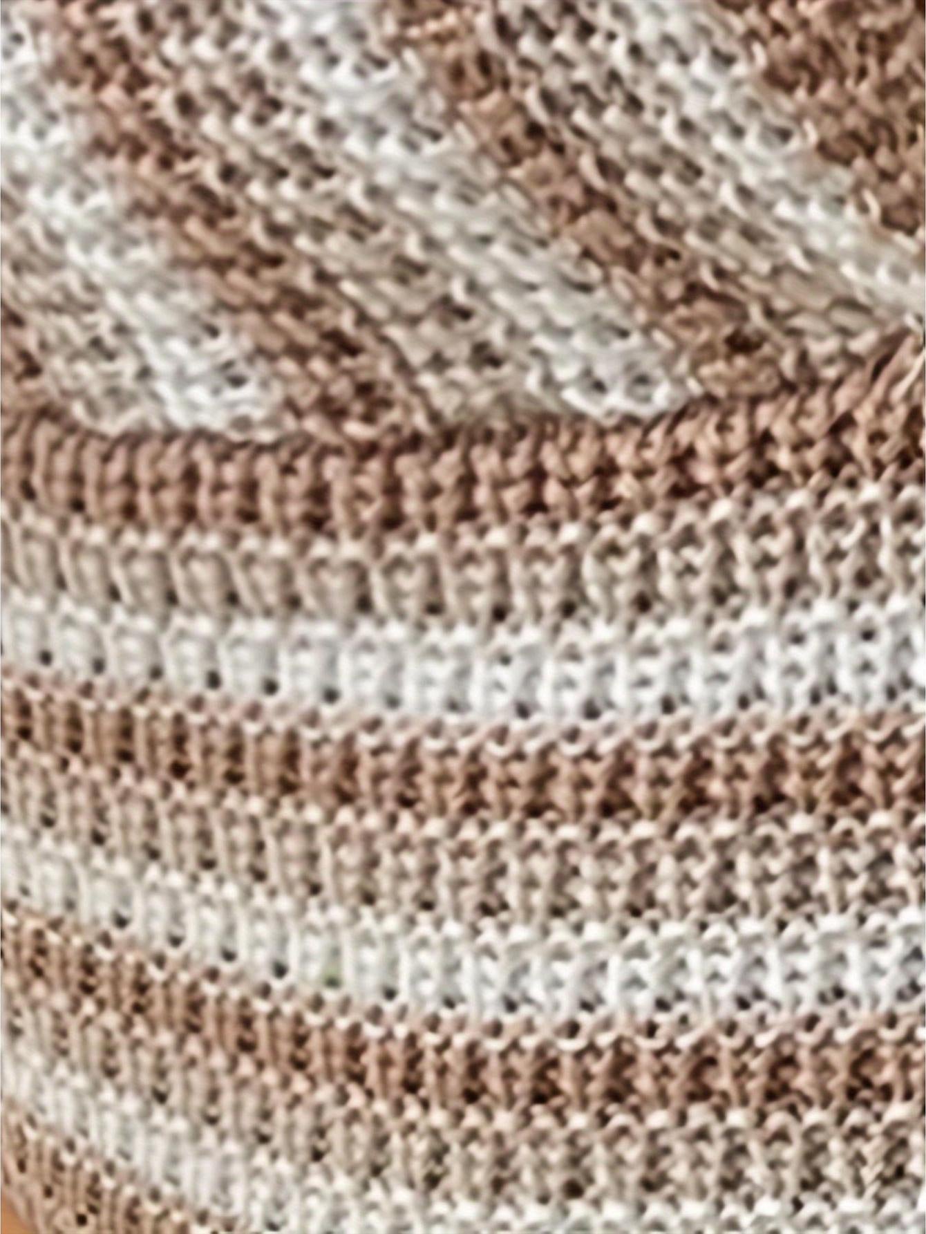 JOYSONS striped cross-front halter knit top