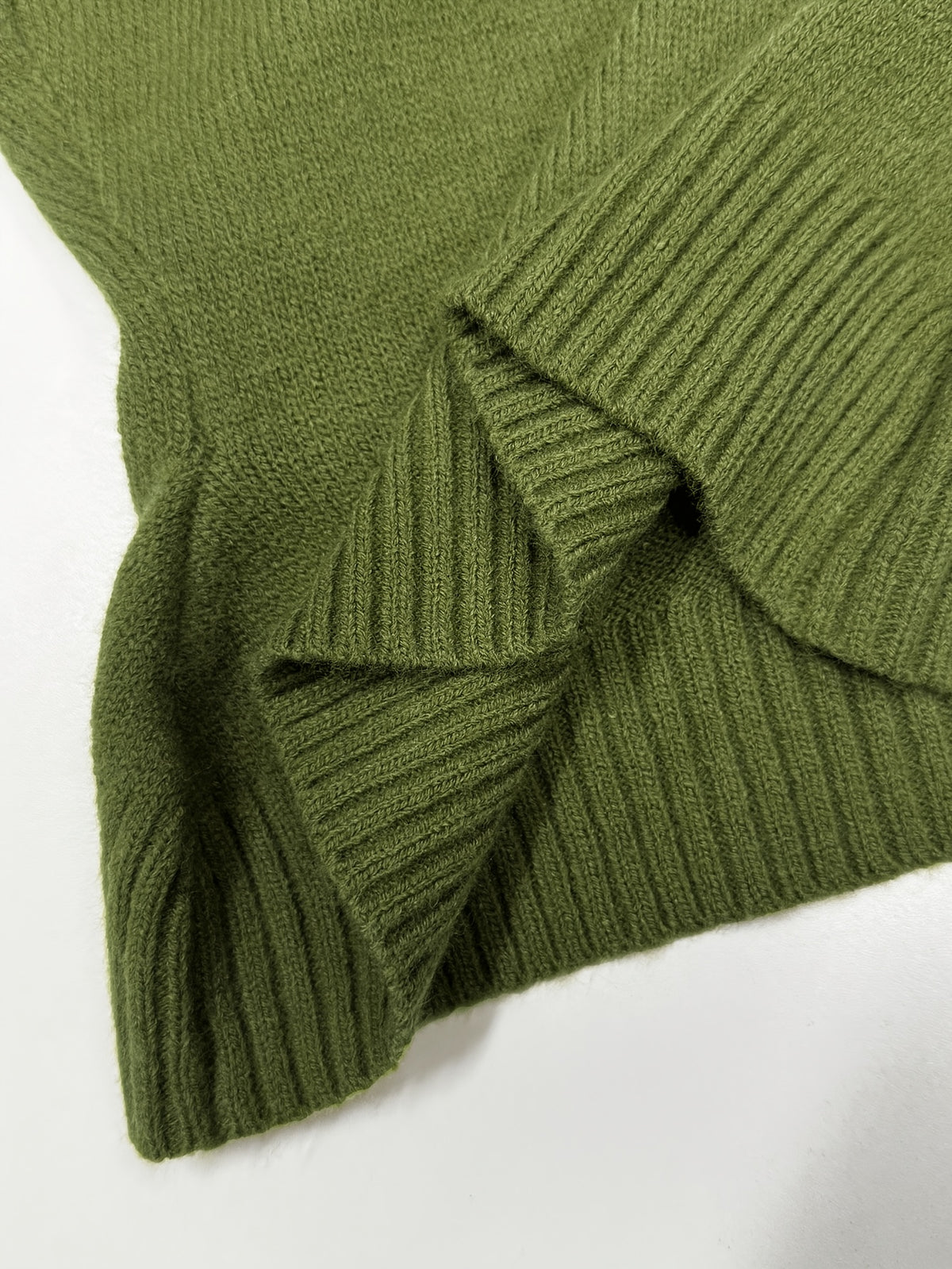 Wrap Collar Ribbed Crop Sweater
