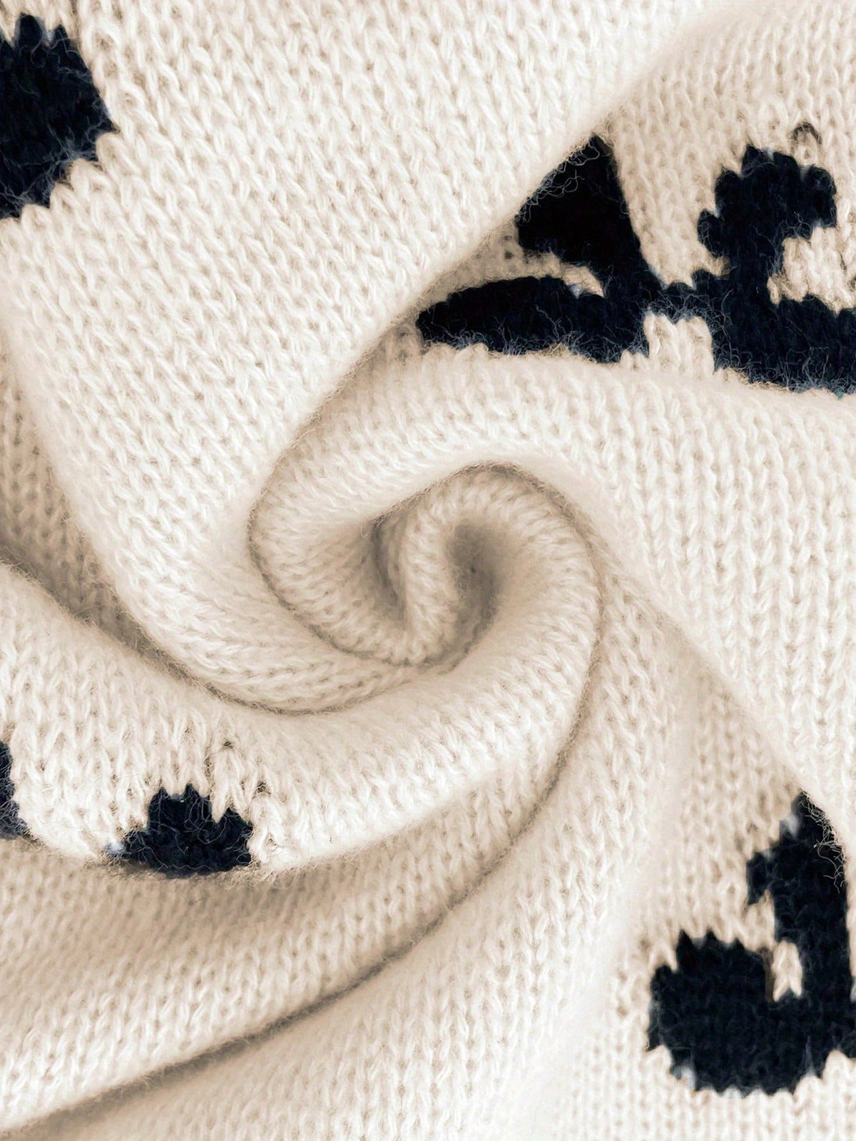Bow Pattern Crew Neck Sweater