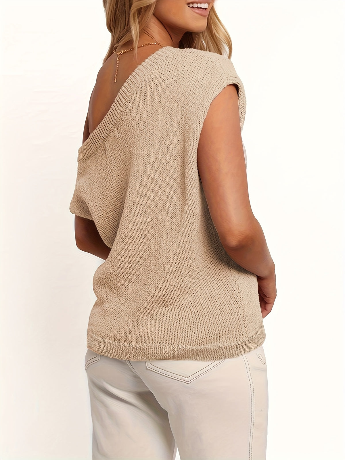 Asymmetric Off Shoulder Knit Top
