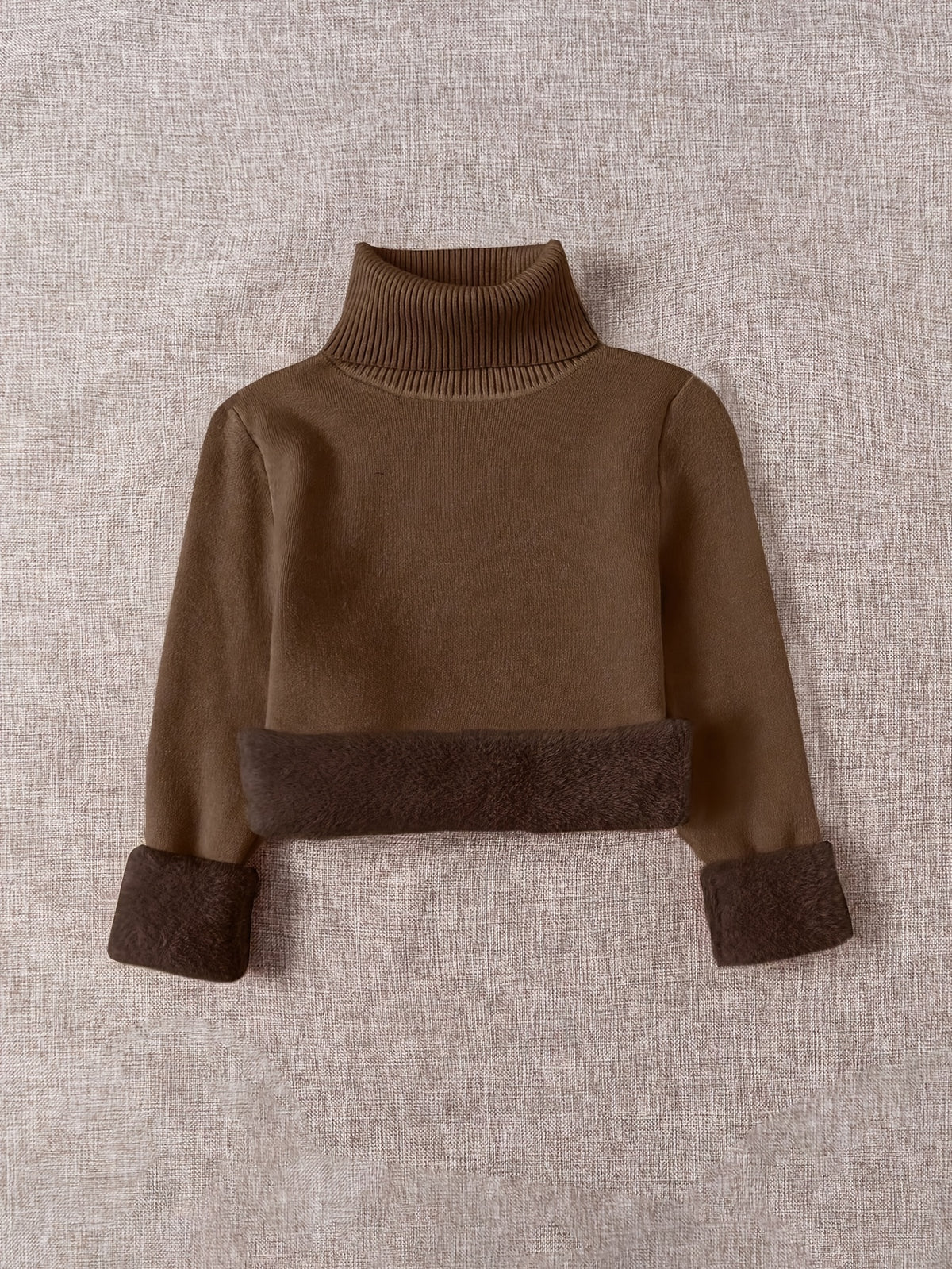 Plush Lined Turtleneck Sweater