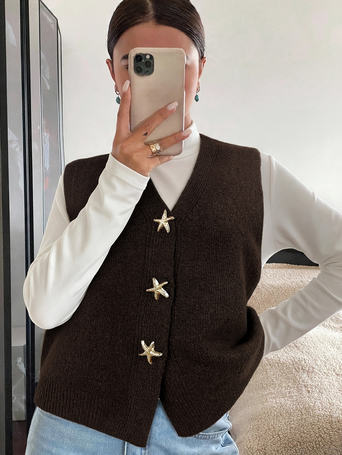 Starfish Button Sweater Vest