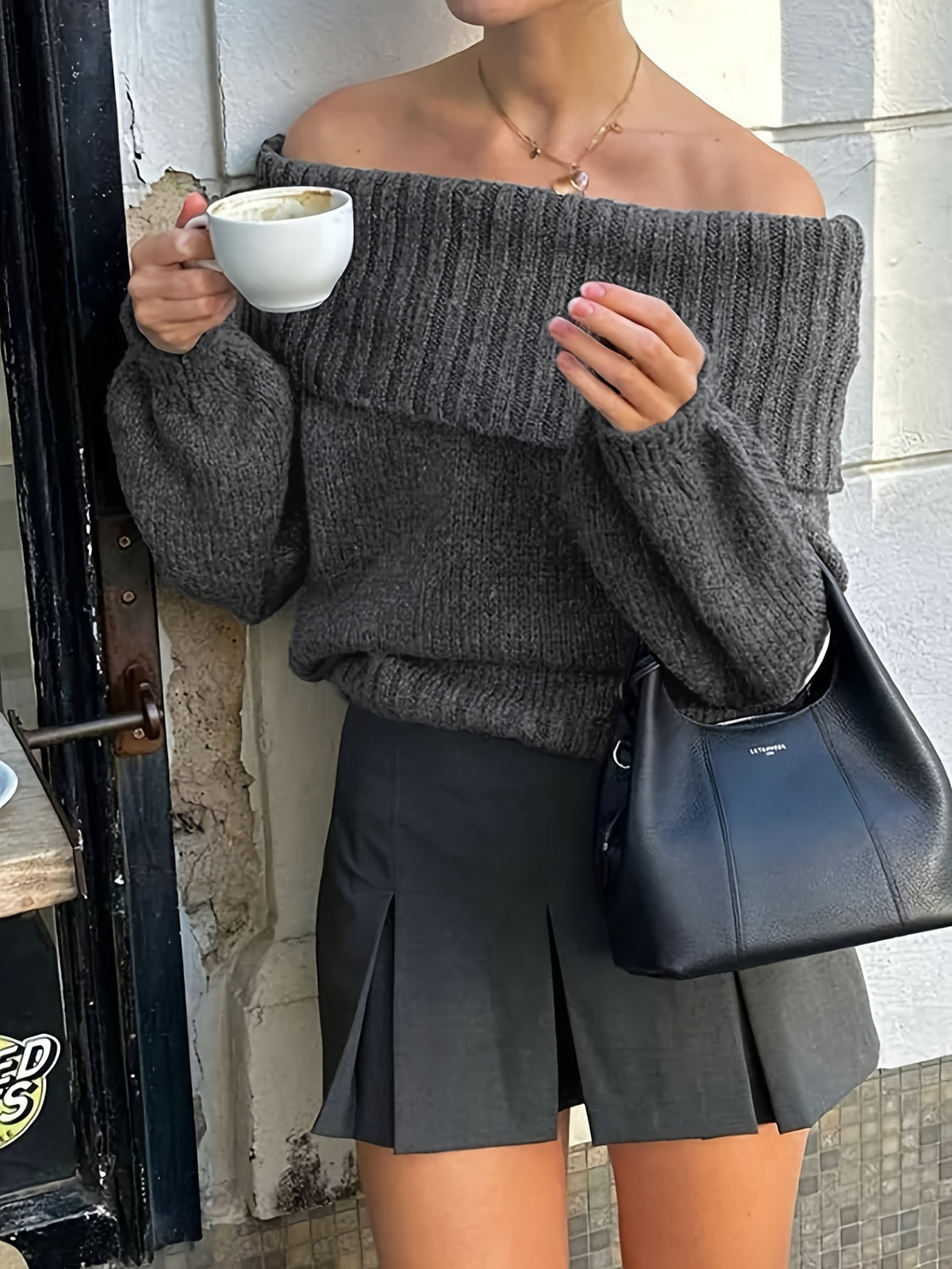 Chunky Knit Off Shoulder Sweater