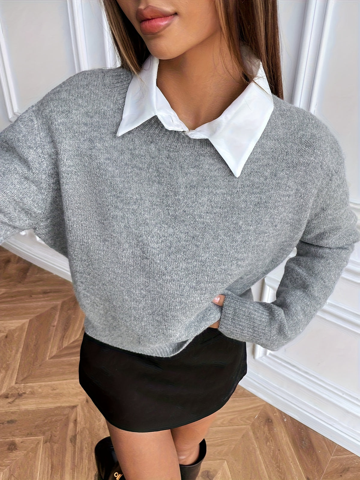 Classic Crew Neck Knit Sweater