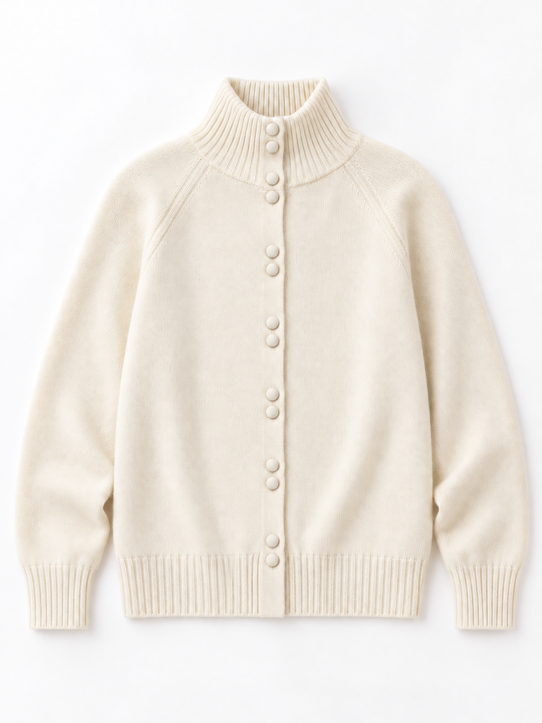 Layered-Look Knit Cardigan in White — product front