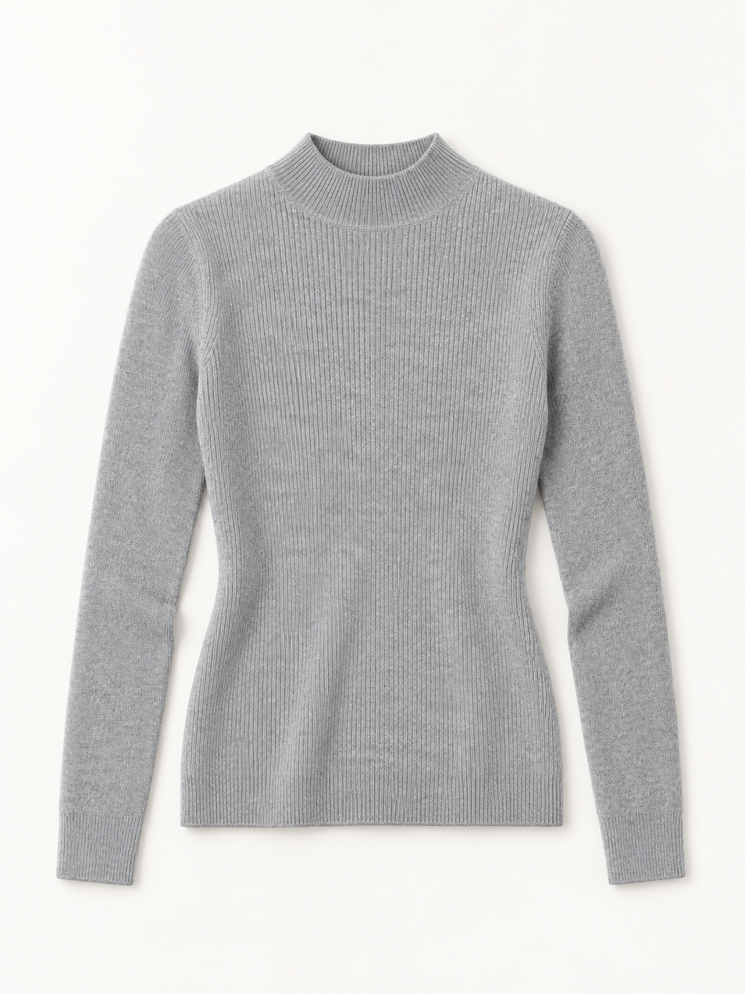 Fine-Rib Mock-Neck Sweater — product front