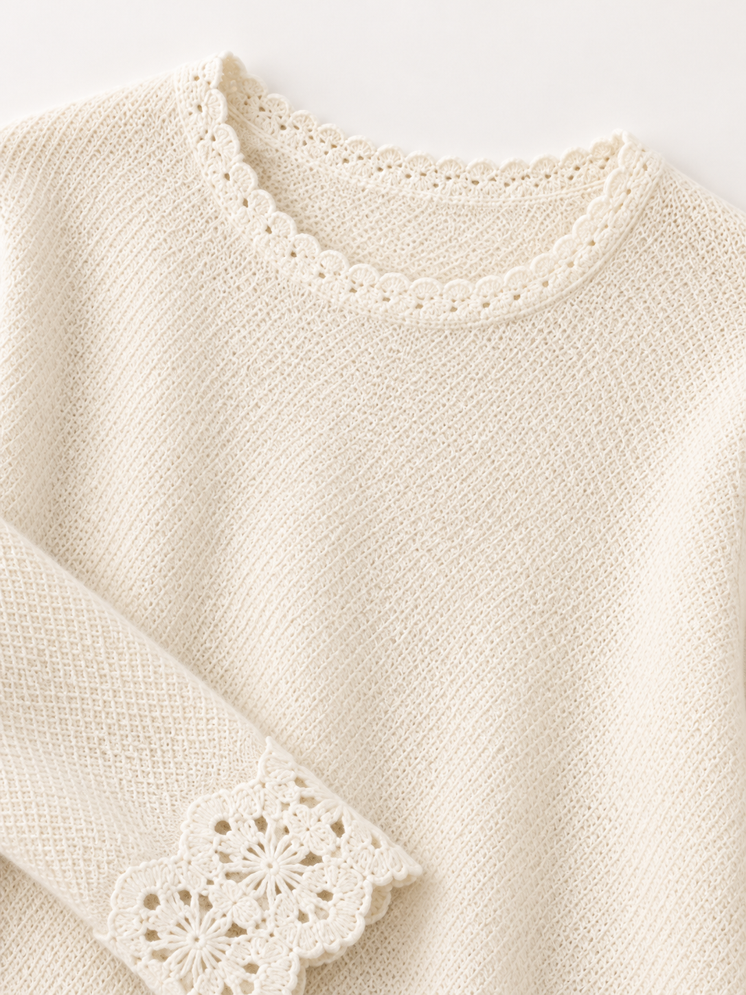 Decorative-Trim Knit Sweater — knit detail