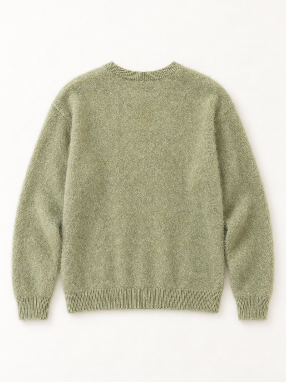 Brushed Crewneck Knit Sweater — AI-rendered back view